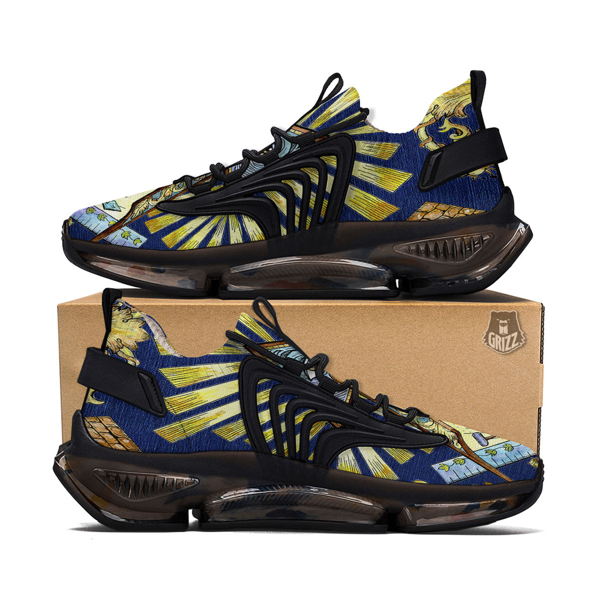 Freemasonry Masonic Vintage Print Black Gym Shoes-grizzshop