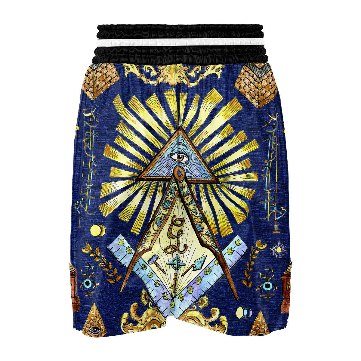 Freemasonry Masonic Vintage Print Boxing Shorts-grizzshop