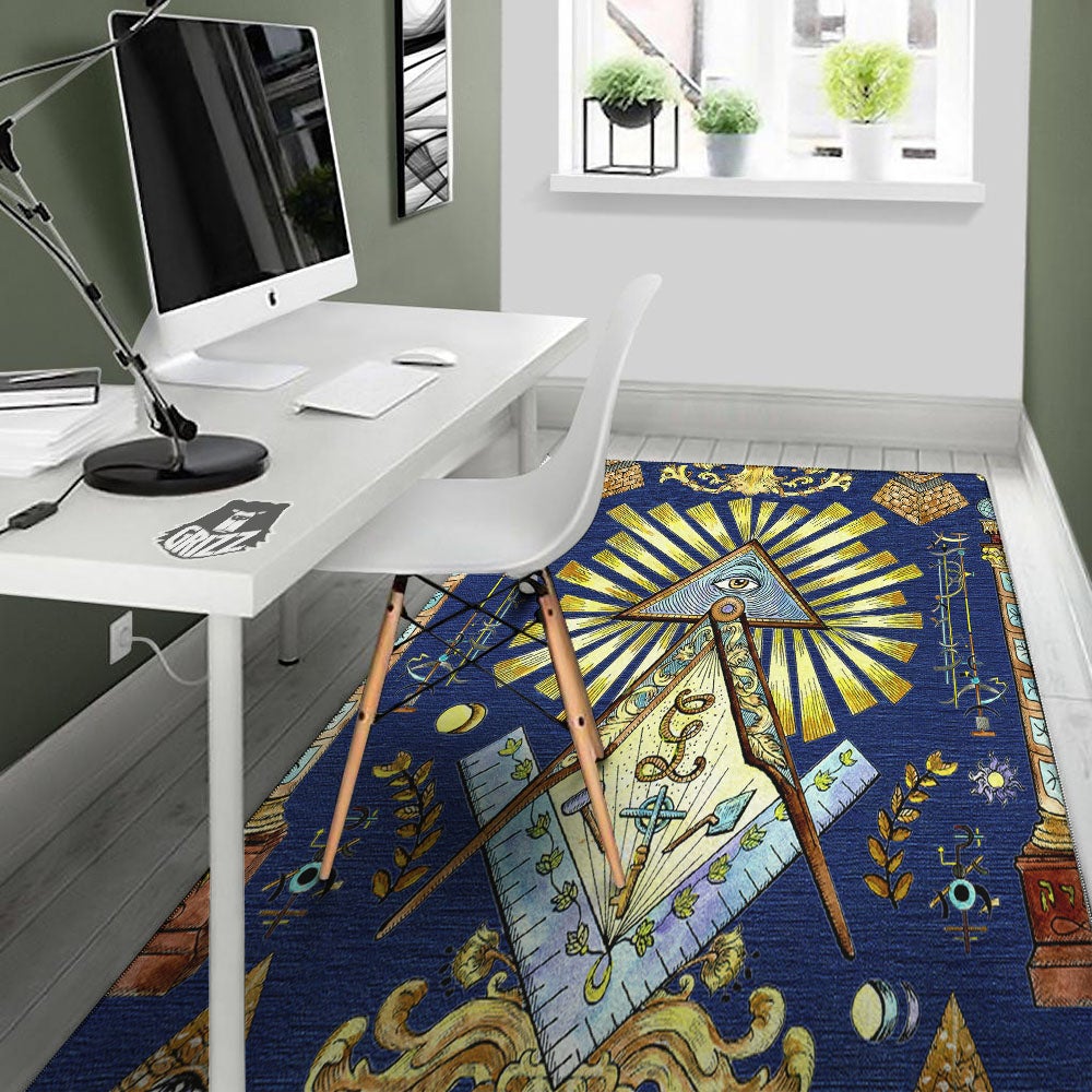 Freemasonry Masonic Vintage Print Floor Mat-grizzshop