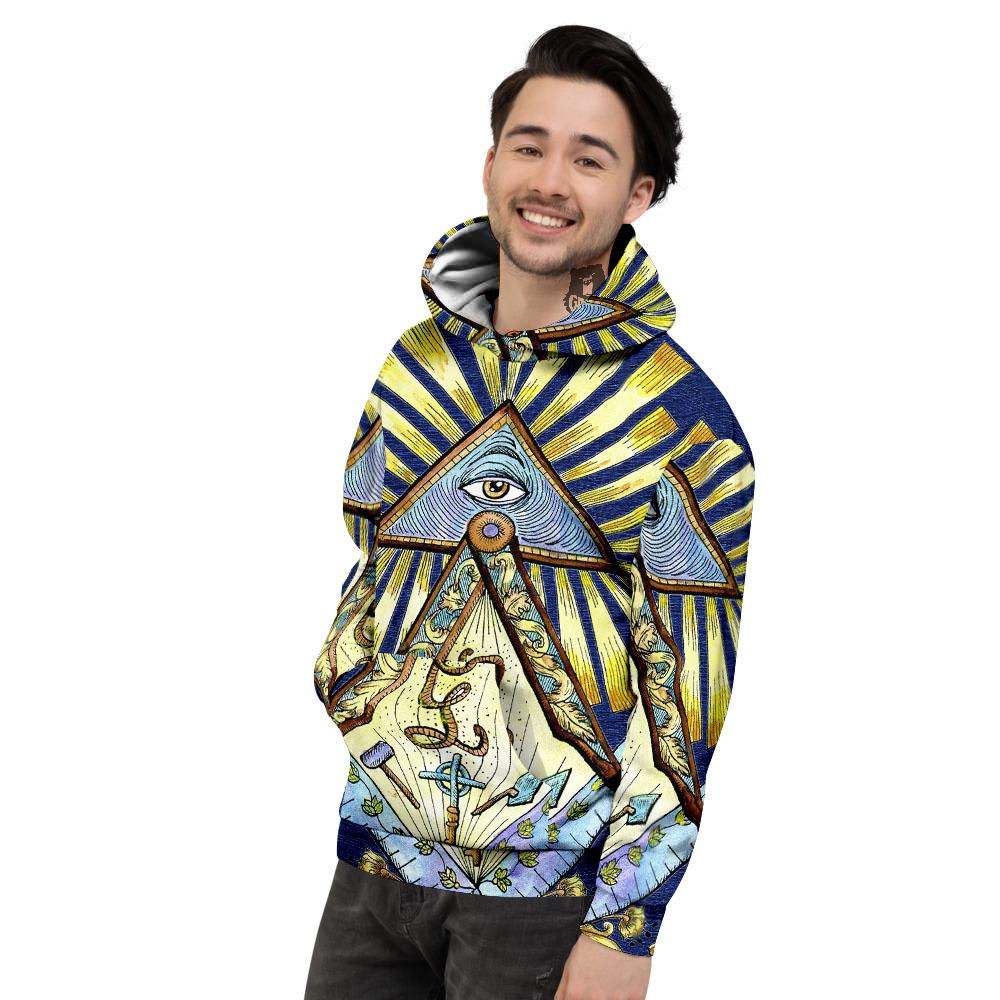 Freemasonry Masonic Vintage Print Men's Hoodie-grizzshop