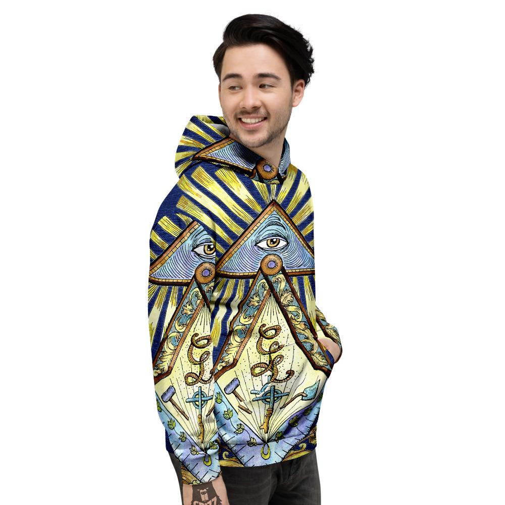 Freemasonry Masonic Vintage Print Men's Hoodie-grizzshop