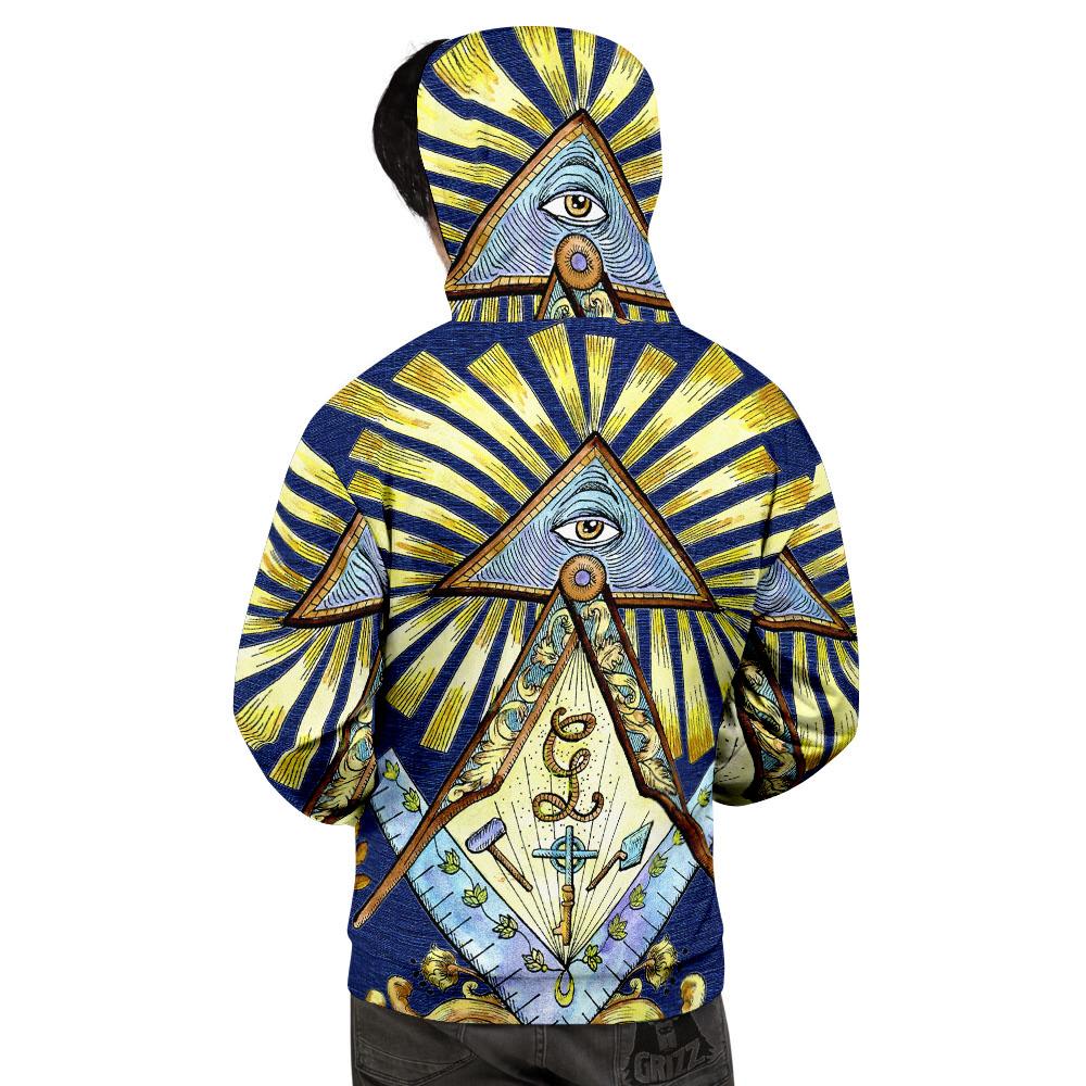 Freemasonry Masonic Vintage Print Men's Hoodie-grizzshop