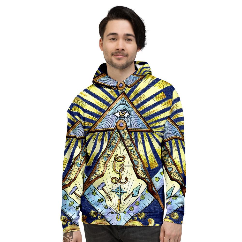 Freemasonry Masonic Vintage Print Men's Hoodie-grizzshop