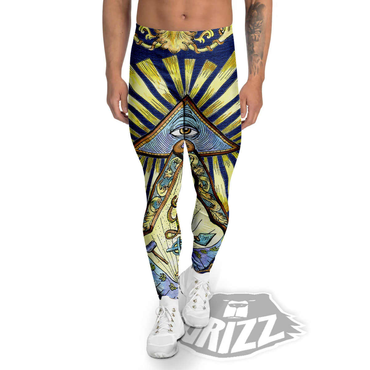 Freemasonry Masonic Vintage Print Men's Leggings-grizzshop