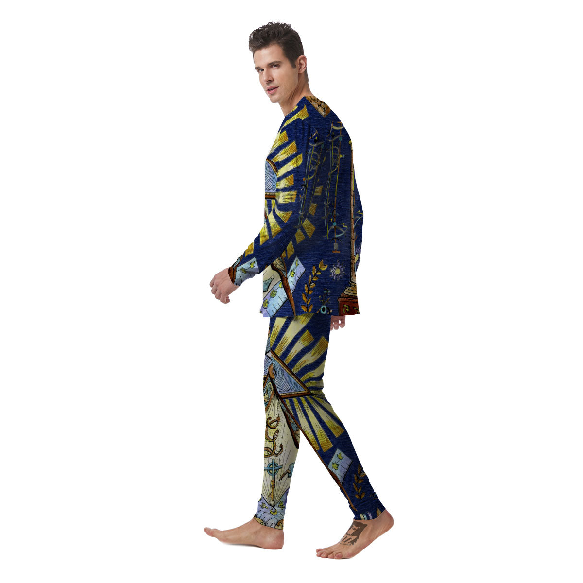 Freemasonry Masonic Vintage Print Men's Pajamas-grizzshop