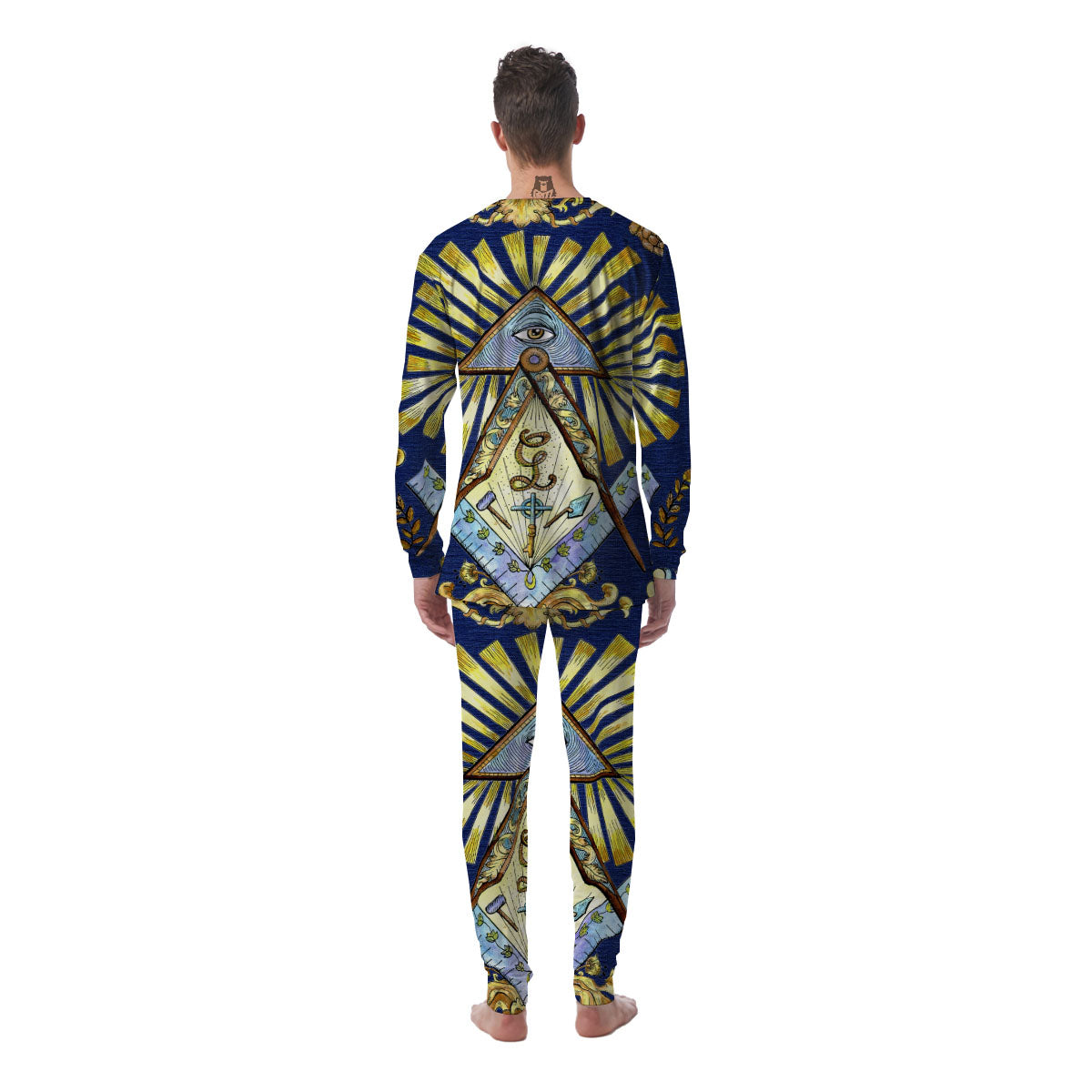 Freemasonry Masonic Vintage Print Men's Pajamas-grizzshop