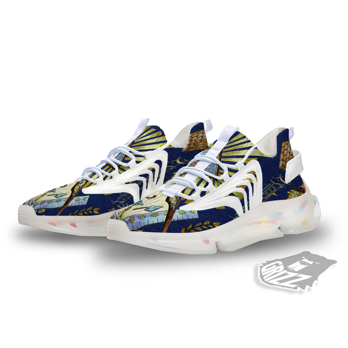 Freemasonry Masonic Vintage Print White Gym Shoes-grizzshop