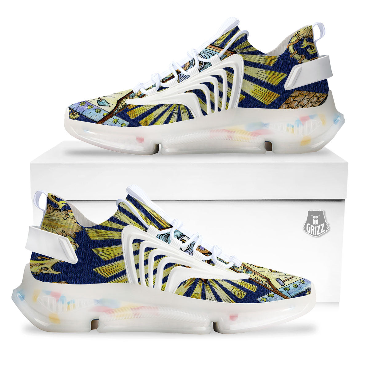 Freemasonry Masonic Vintage Print White Gym Shoes-grizzshop