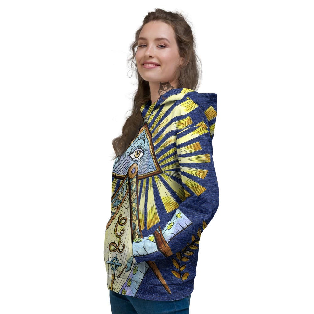 Freemasonry Masonic Vintage Print Women's Hoodie-grizzshop
