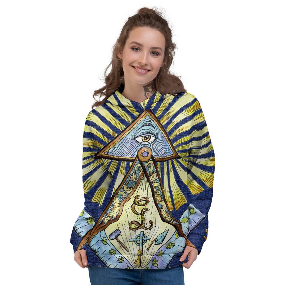 Freemasonry Masonic Vintage Print Women's Hoodie-grizzshop