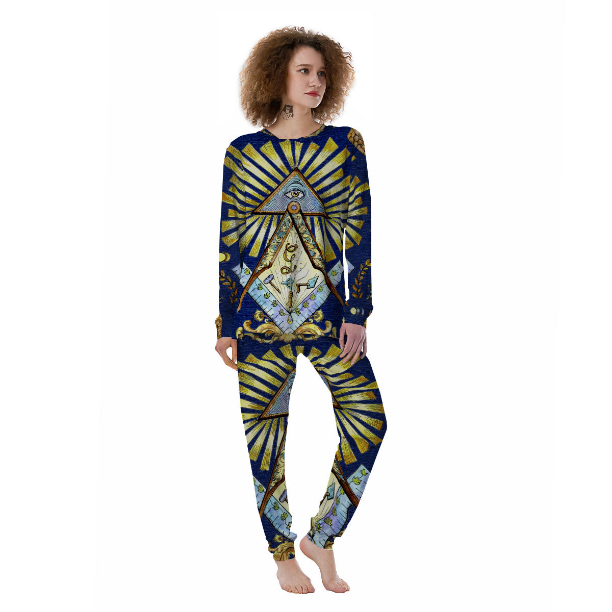 Freemasonry Masonic Vintage Print Women's Pajamas-grizzshop