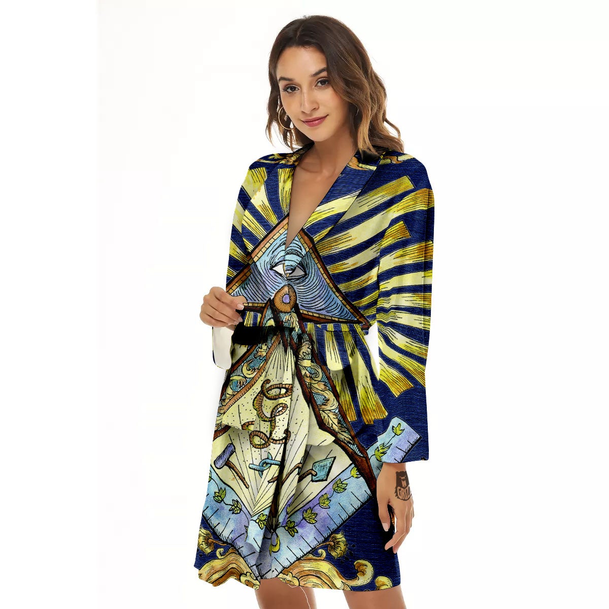 Freemasonry Masonic Vintage Print Women's Robe-grizzshop