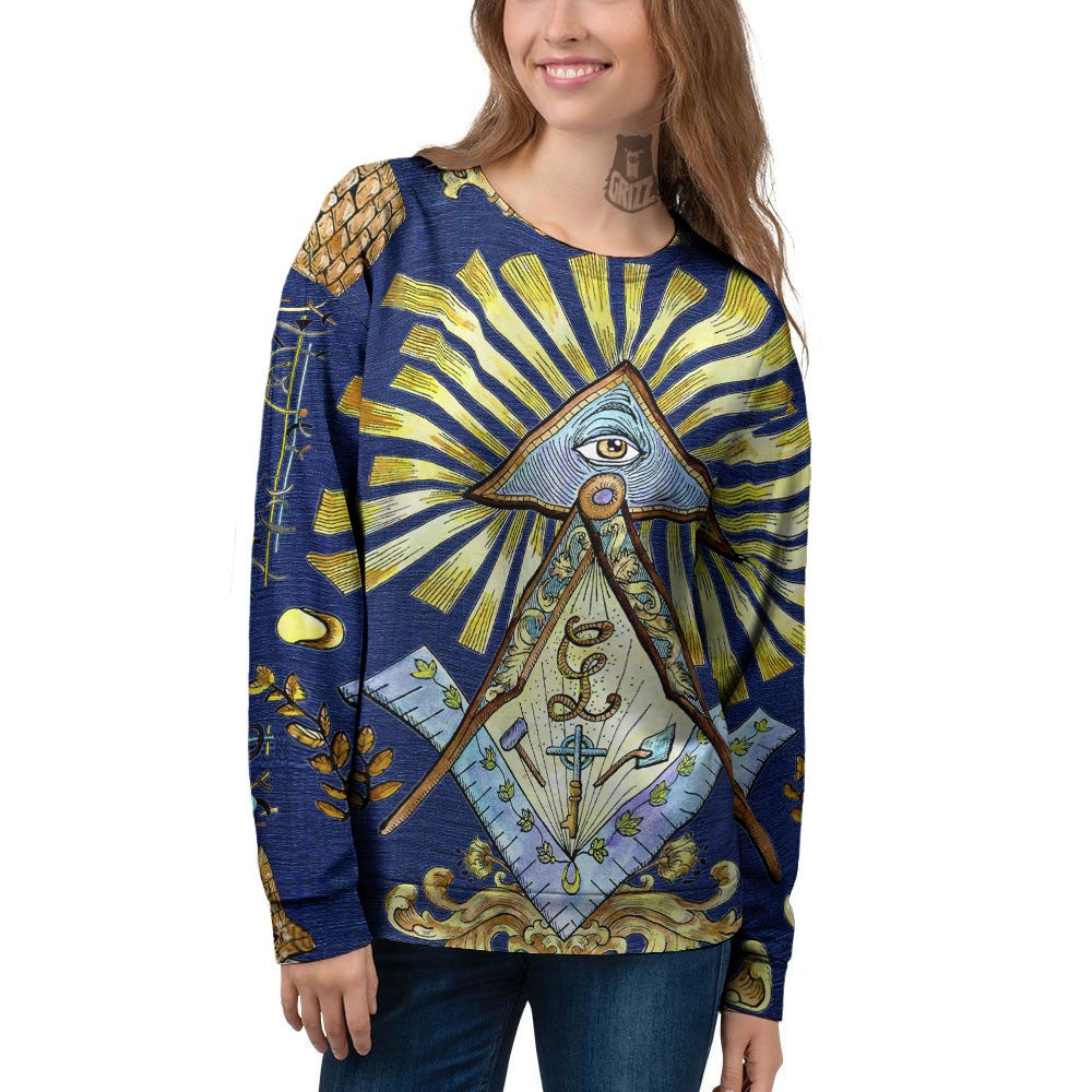 Freemasonry Masonic Vintage Print Women's Sweatshirt-grizzshop