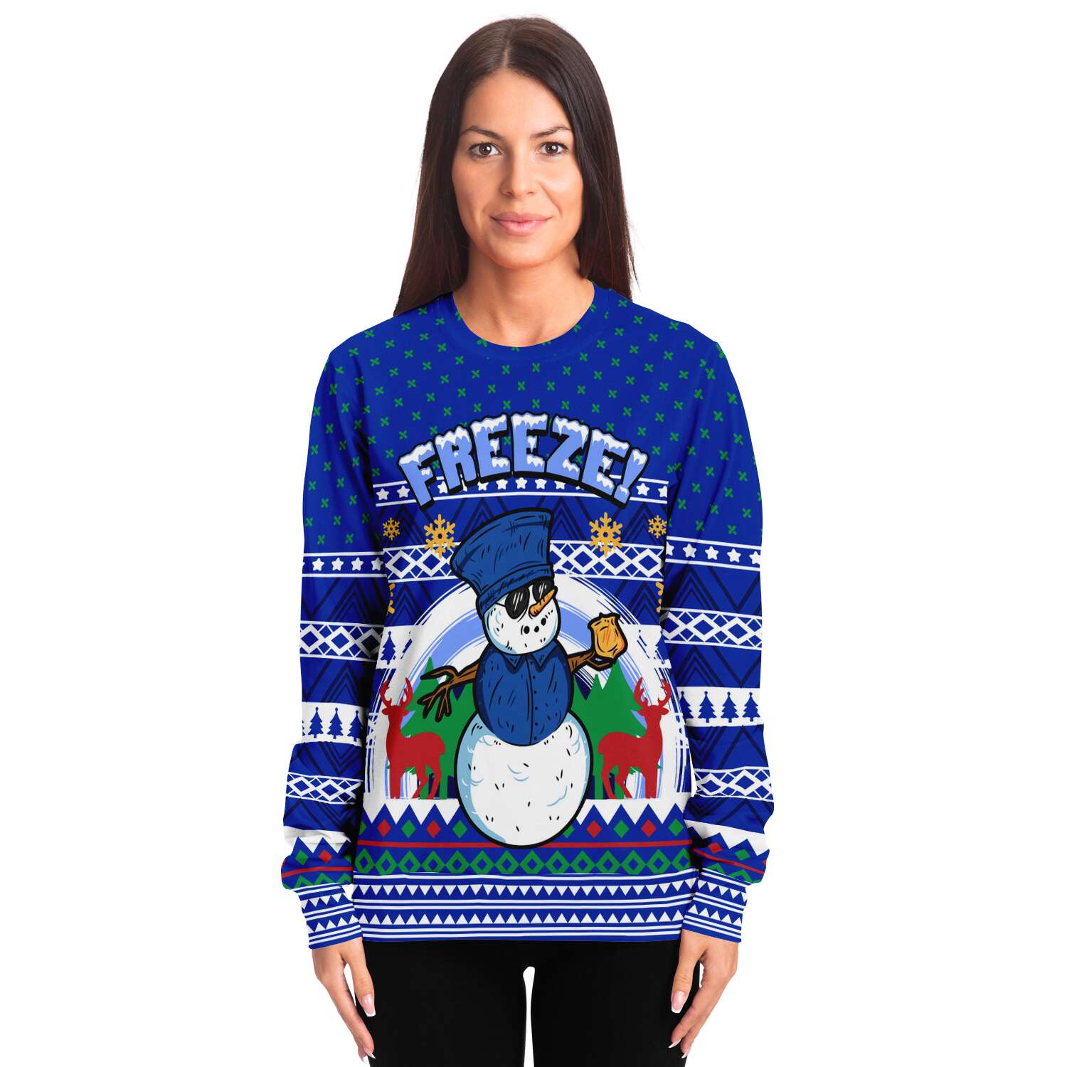 Freeze Snowman Ugly Christmas Sweater-grizzshop