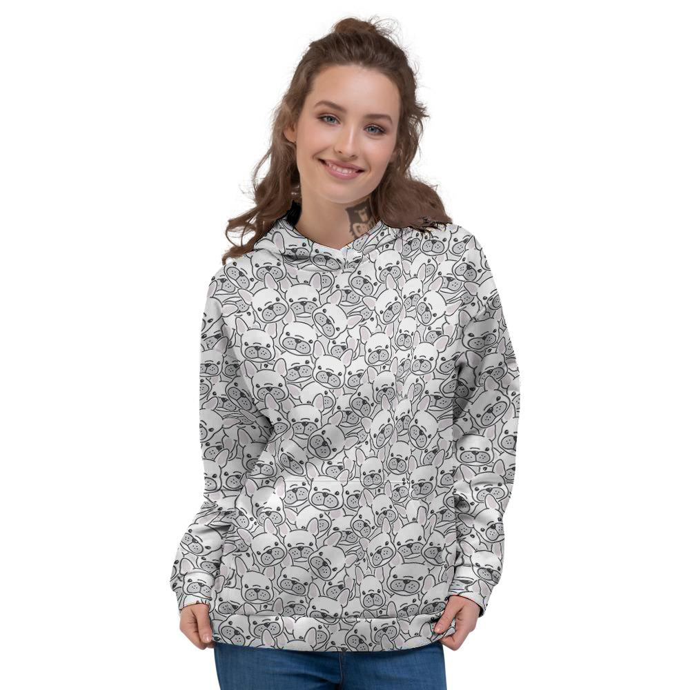 French Bulldog Cartoon Print Pattern Women's Hoodie-grizzshop