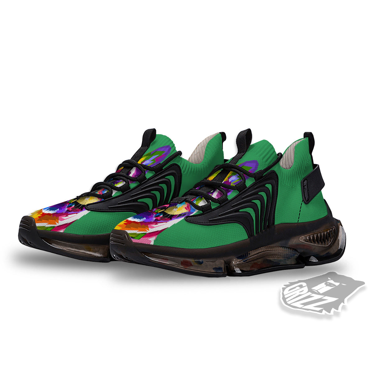 French Bulldog Coloful Print Black Gym Shoes-grizzshop