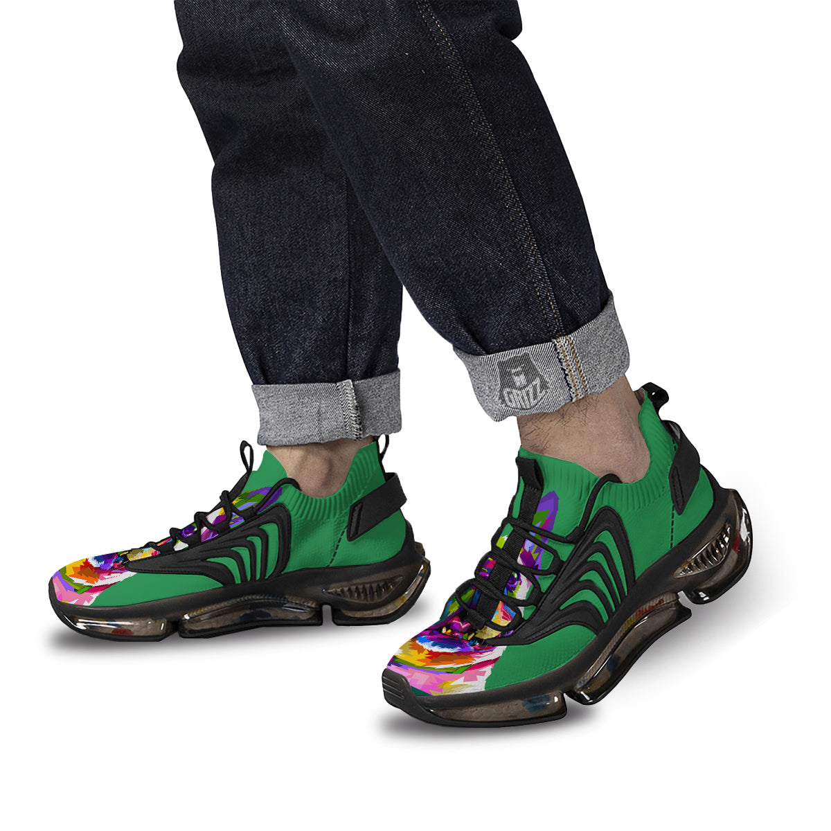 French Bulldog Coloful Print Black Gym Shoes-grizzshop