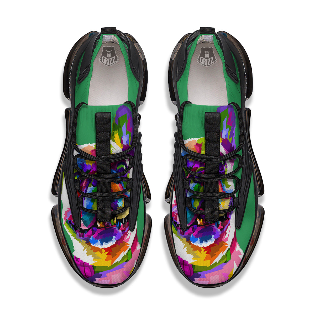 French Bulldog Coloful Print Black Gym Shoes-grizzshop