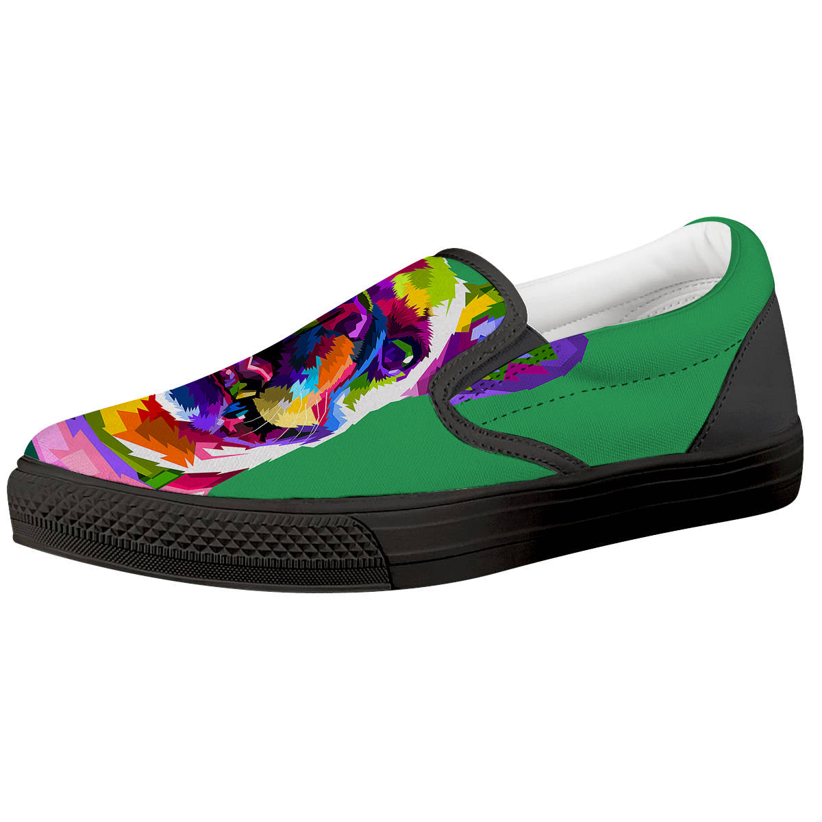 French Bulldog Coloful Print Black Slip On Shoes-grizzshop
