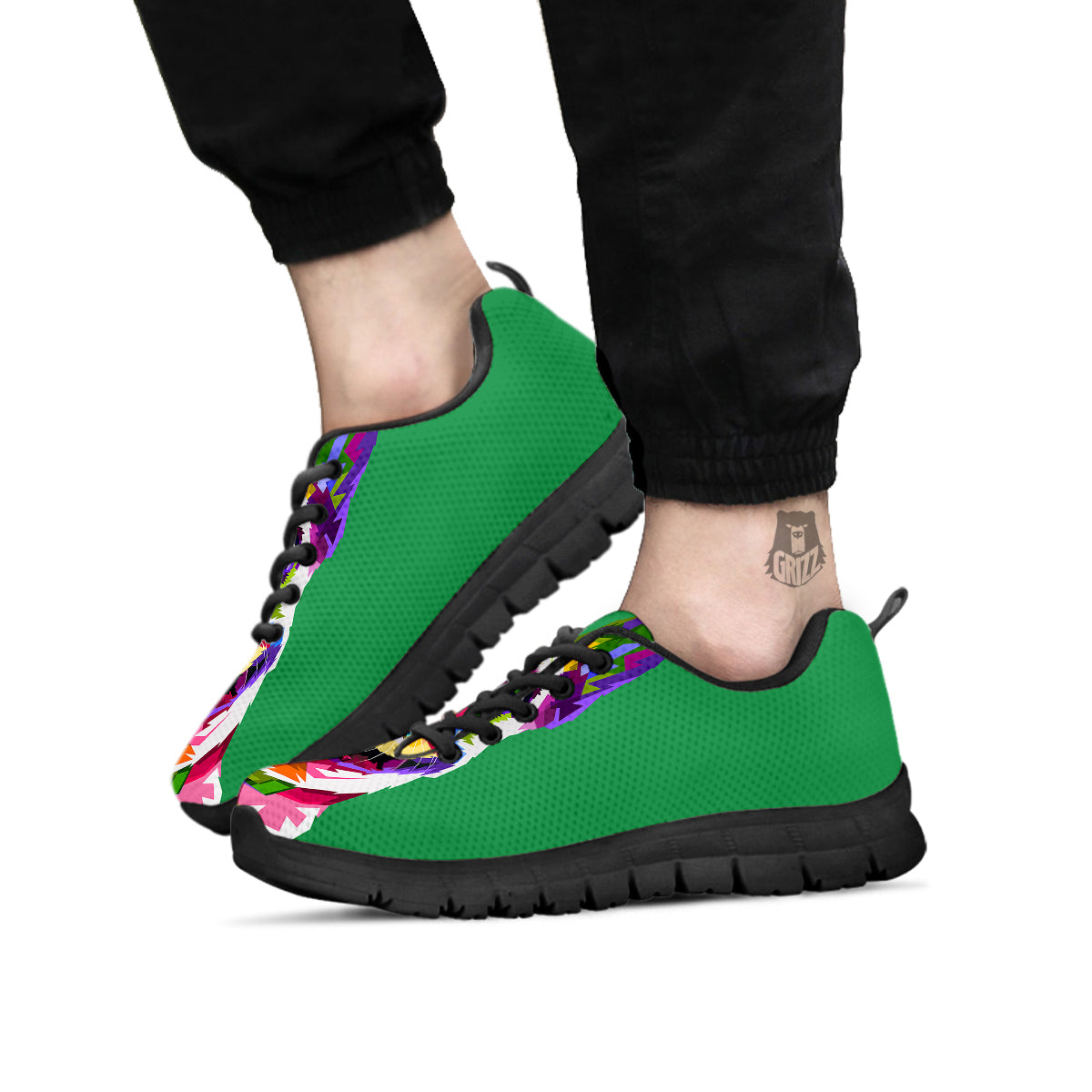 French Bulldog Coloful Print Black Sneaker-grizzshop