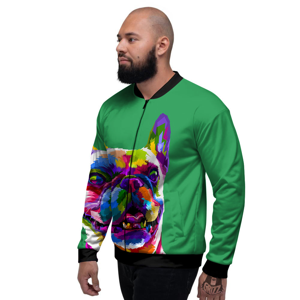 French Bulldog Coloful Print Men's Bomber Jacket-grizzshop