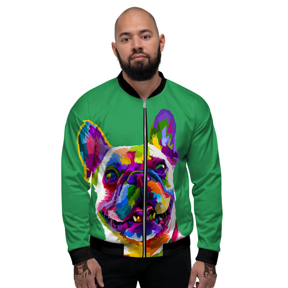French Bulldog Coloful Print Men's Bomber Jacket-grizzshop