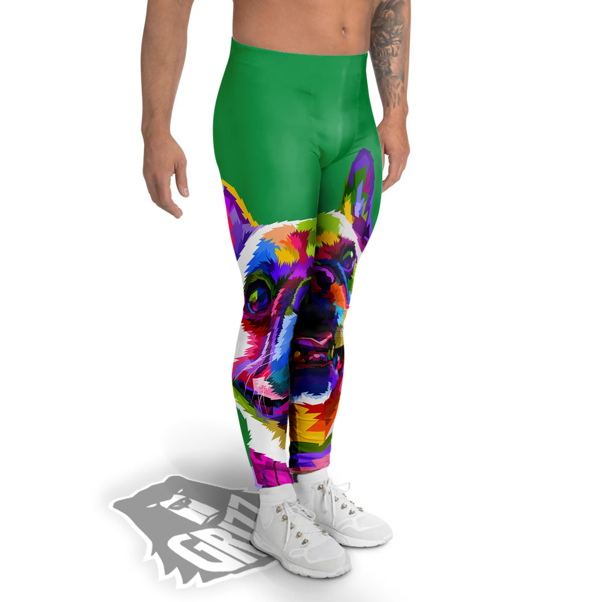 French Bulldog Coloful Print Men's Leggings-grizzshop