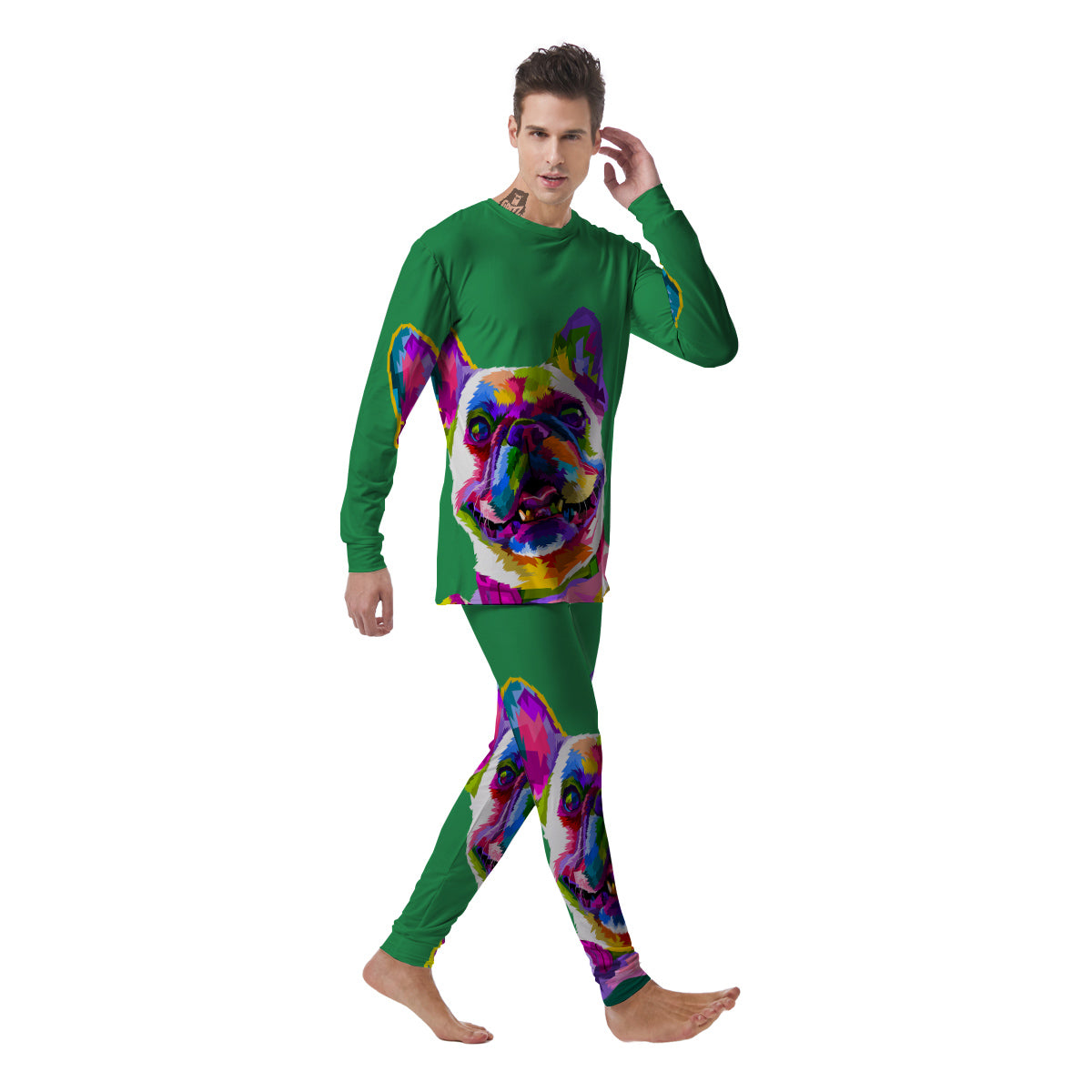 French Bulldog Coloful Print Men's Pajamas-grizzshop