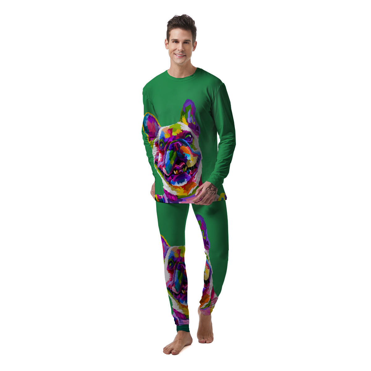 French Bulldog Coloful Print Men's Pajamas-grizzshop