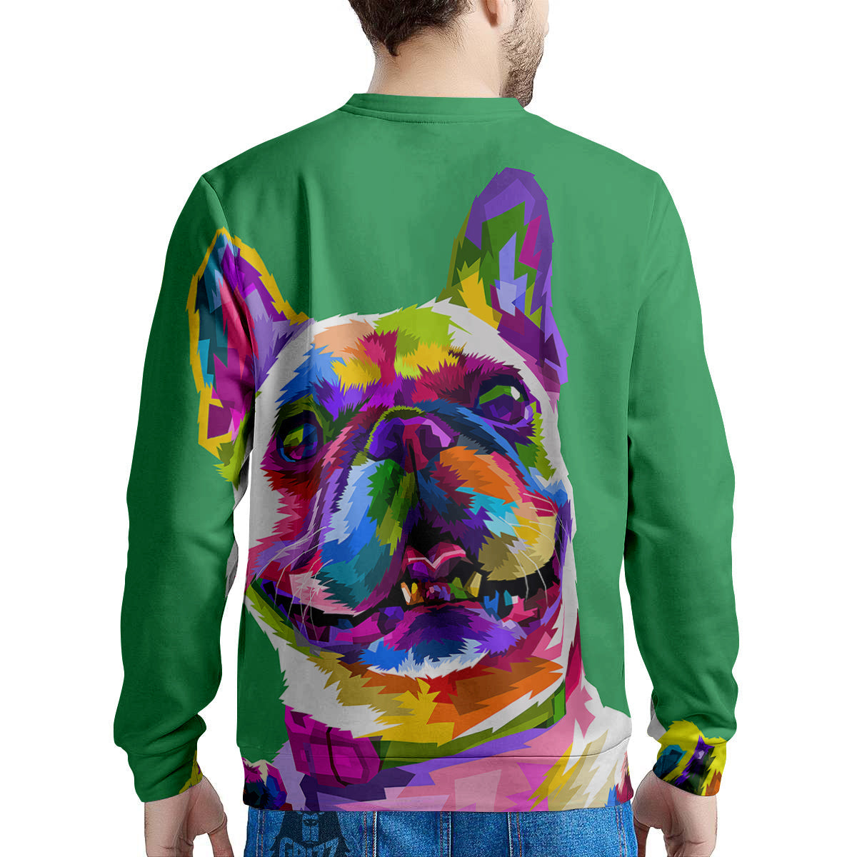 French Bulldog Coloful Print Men's Sweatshirt-grizzshop