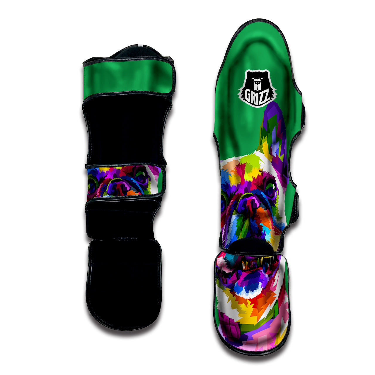 French Bulldog Coloful Print Muay Thai Shin Guards-grizzshop