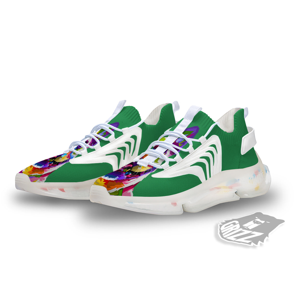French Bulldog Coloful Print White Gym Shoes-grizzshop