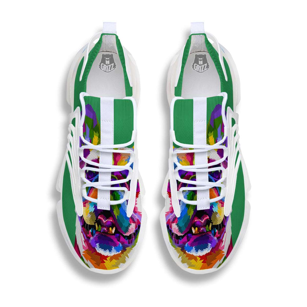 French Bulldog Coloful Print White Gym Shoes-grizzshop