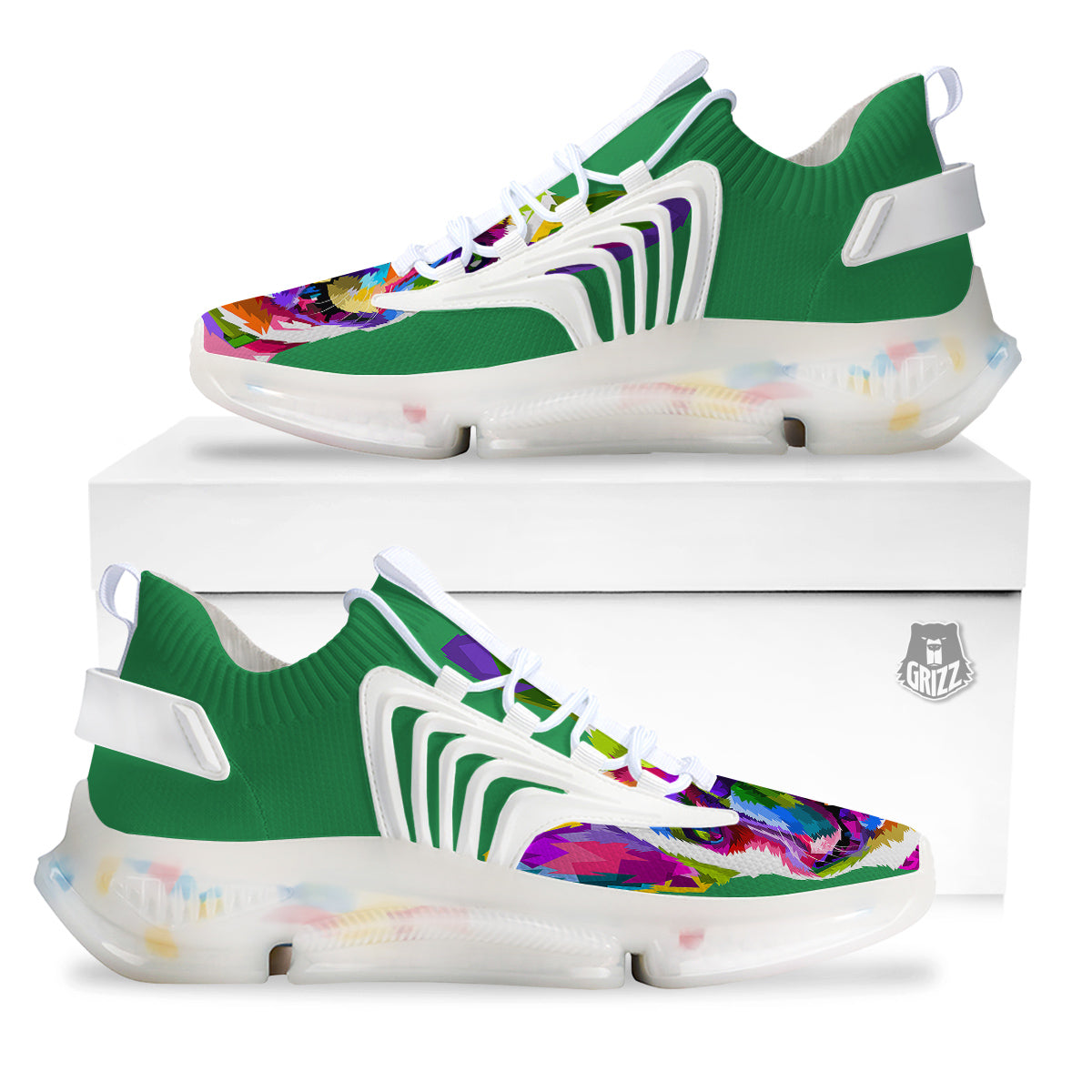 French Bulldog Coloful Print White Gym Shoes-grizzshop