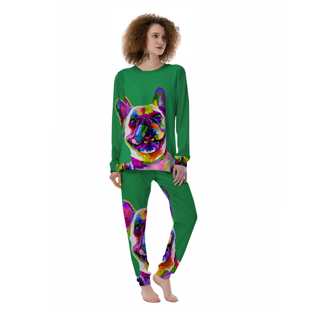 French Bulldog Coloful Print Women's Pajamas-grizzshop