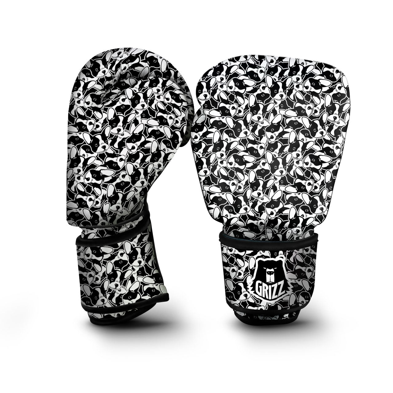 French Bulldog Faces Print Pattern Boxing Gloves-grizzshop