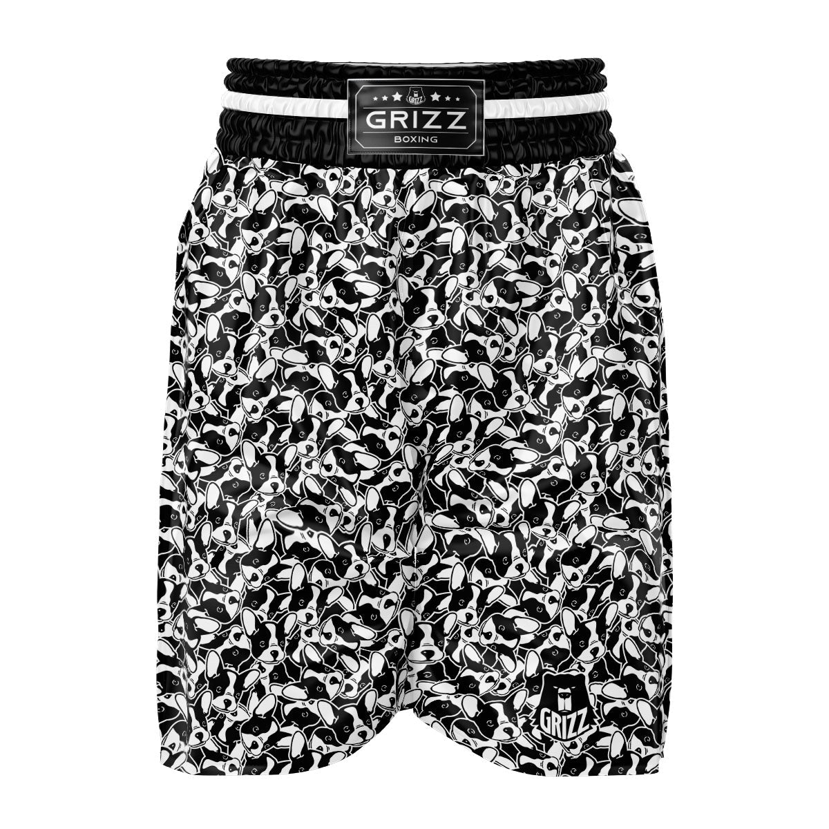 French Bulldog Faces Print Pattern Boxing Shorts-grizzshop