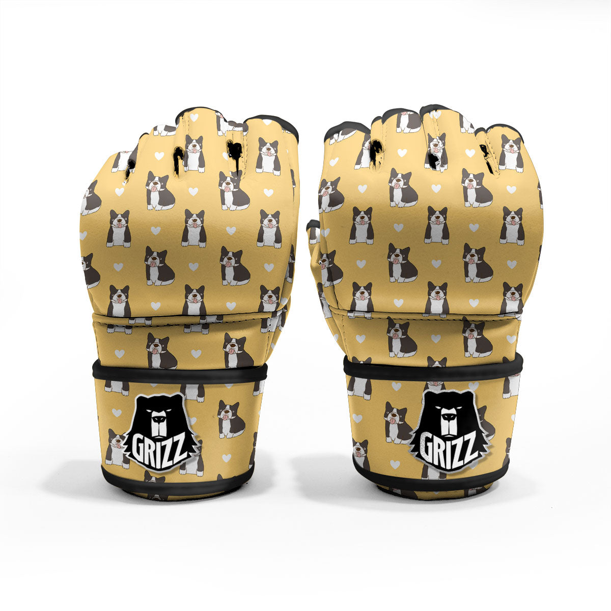 French Bulldog Lovely Print Pattern MMA Gloves-grizzshop