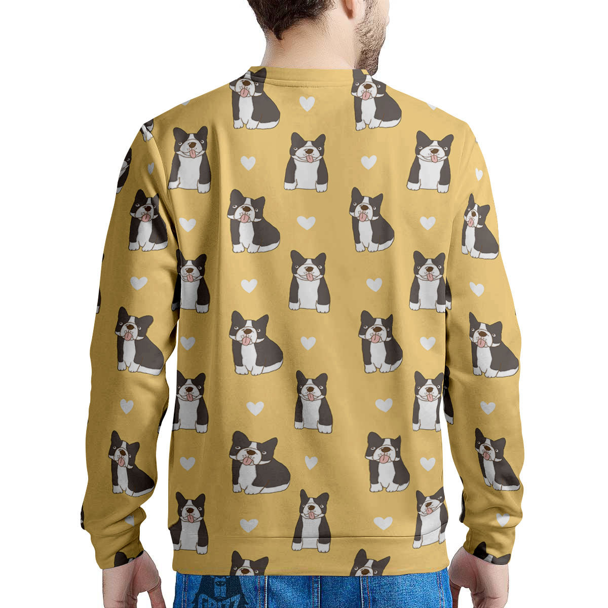 French Bulldog Lovely Print Pattern Men's Sweatshirt-grizzshop