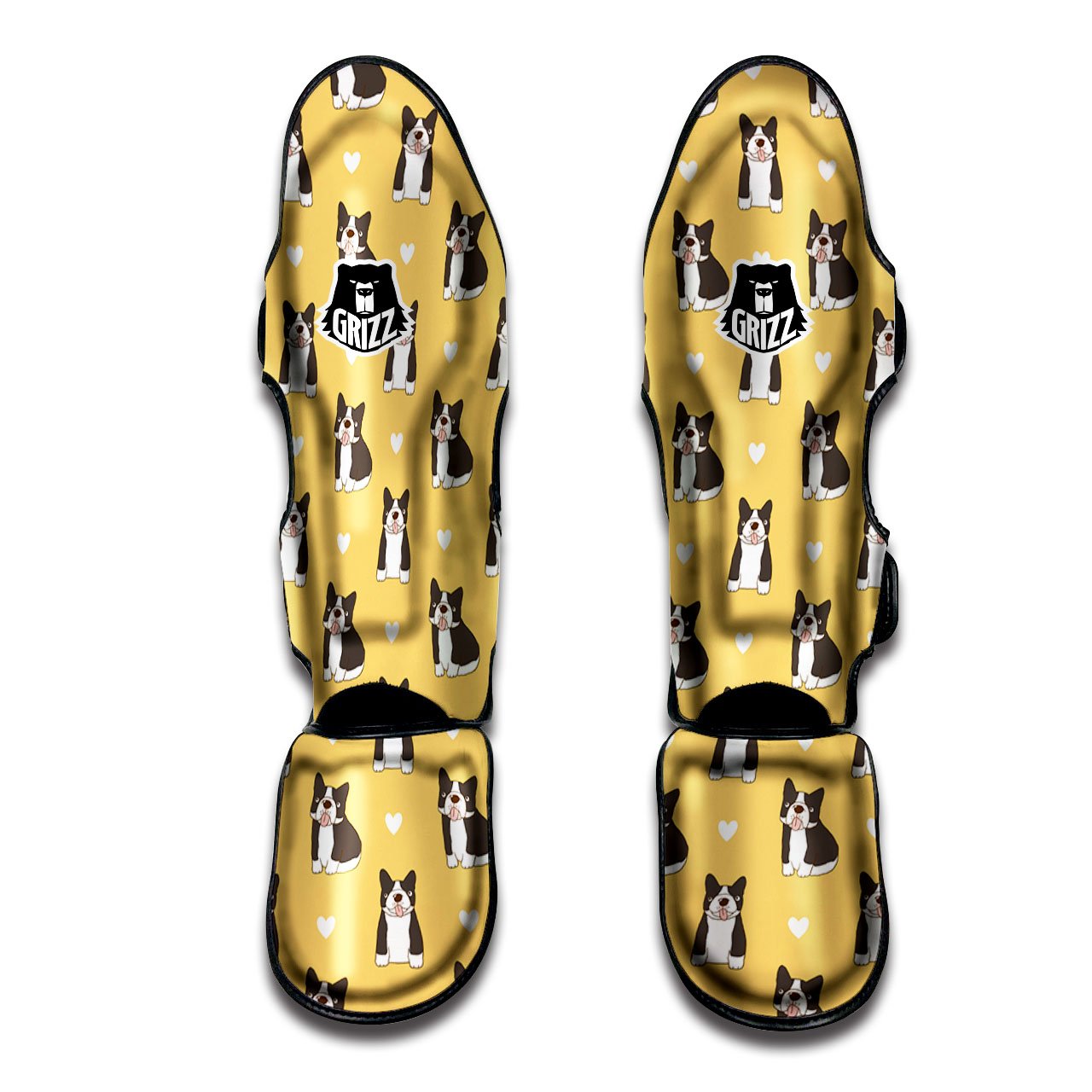 French Bulldog Lovely Print Pattern Muay Thai Shin Guards-grizzshop