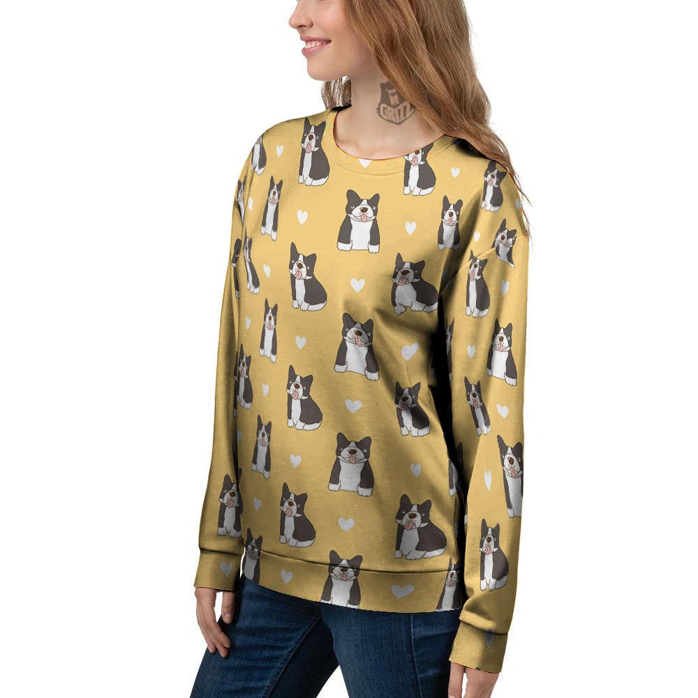 French Bulldog Lovely Print Pattern Women's Sweatshirt-grizzshop
