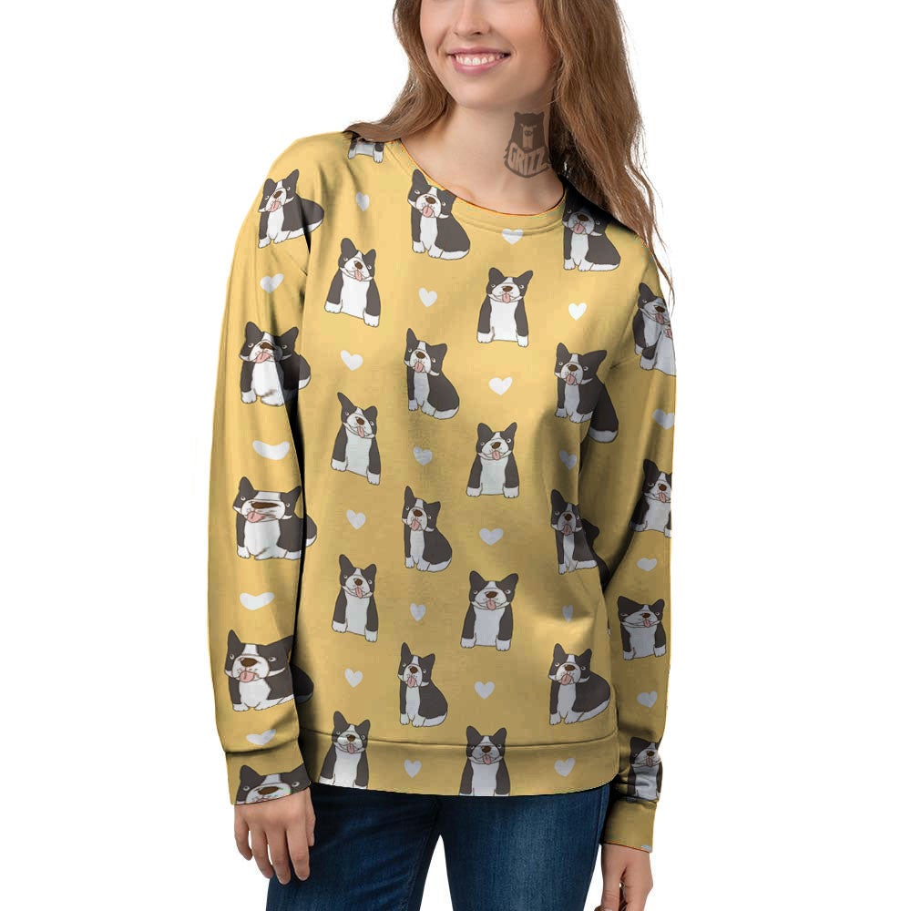 French Bulldog Lovely Print Pattern Women's Sweatshirt-grizzshop