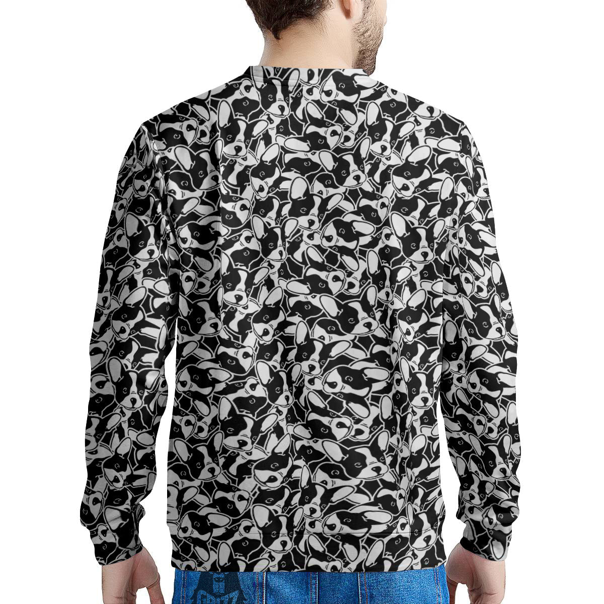 French Bulldog Puppy Cute Print Pattern Men's Sweatshirt-grizzshop