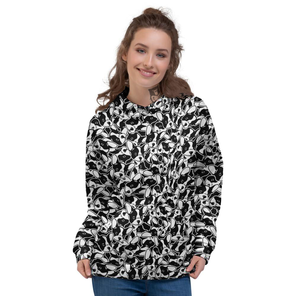 French Bulldog Puppy Cute Print Pattern Women's Hoodie-grizzshop