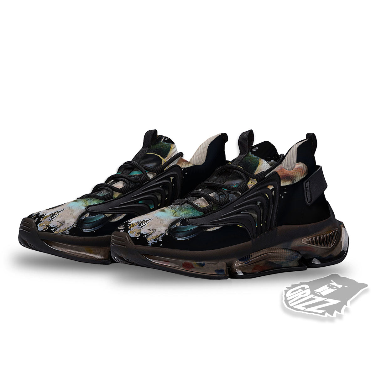 French Bulldog Puppy Watercolor Print Black Gym Shoes-grizzshop