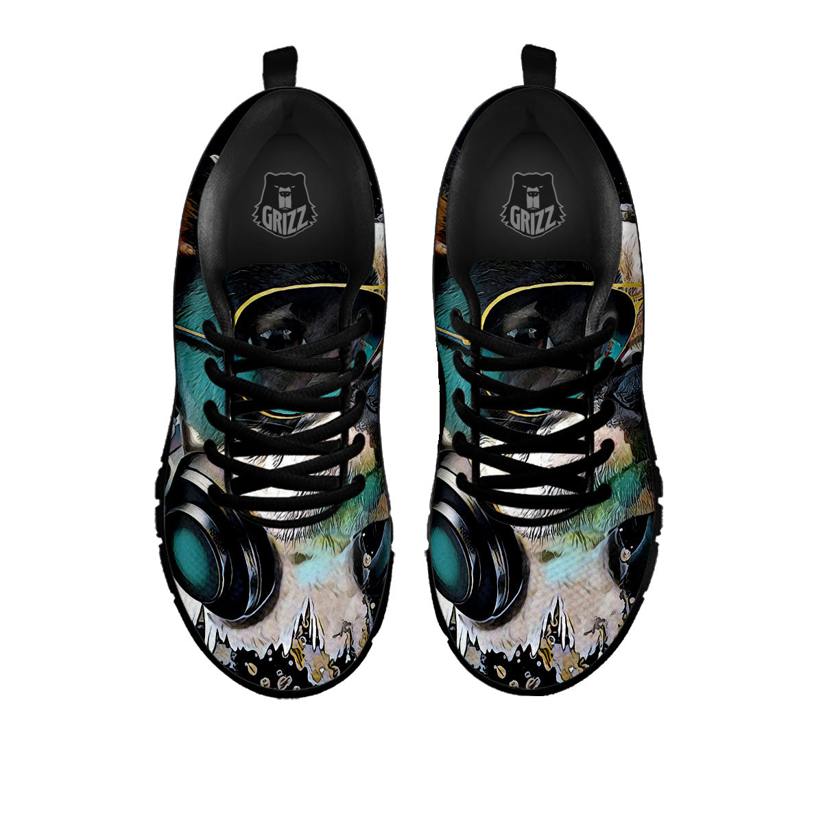 French Bulldog Puppy Watercolor Print Black Sneaker-grizzshop