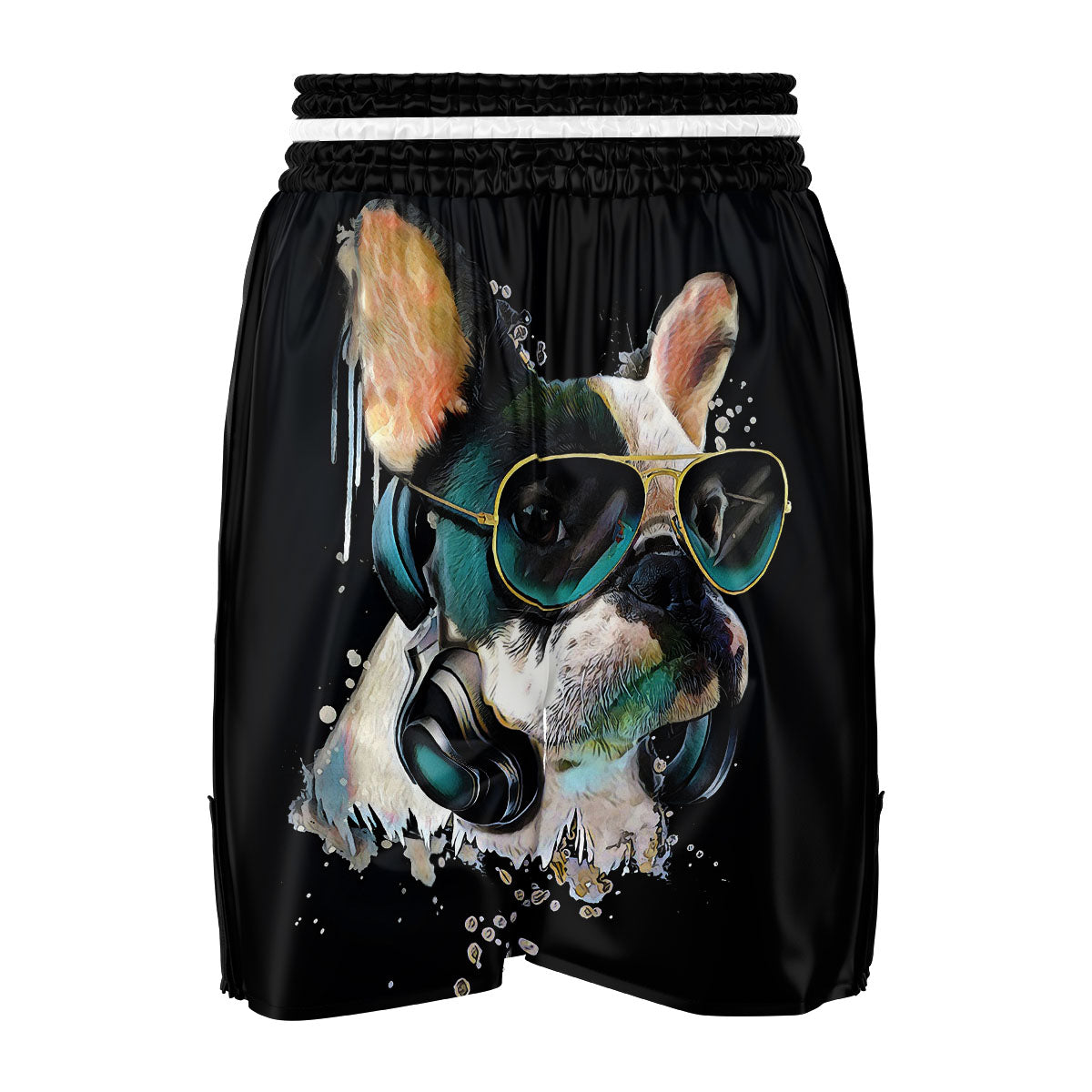 French Bulldog Puppy Watercolor Print Boxing Shorts-grizzshop