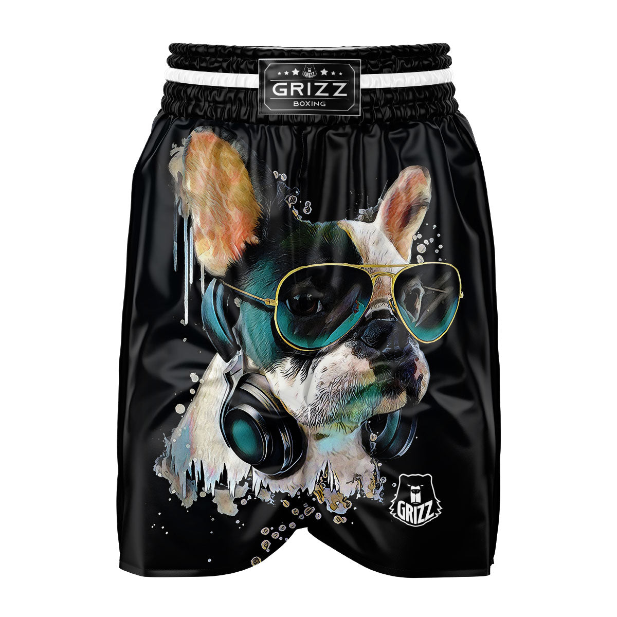 French Bulldog Puppy Watercolor Print Boxing Shorts-grizzshop