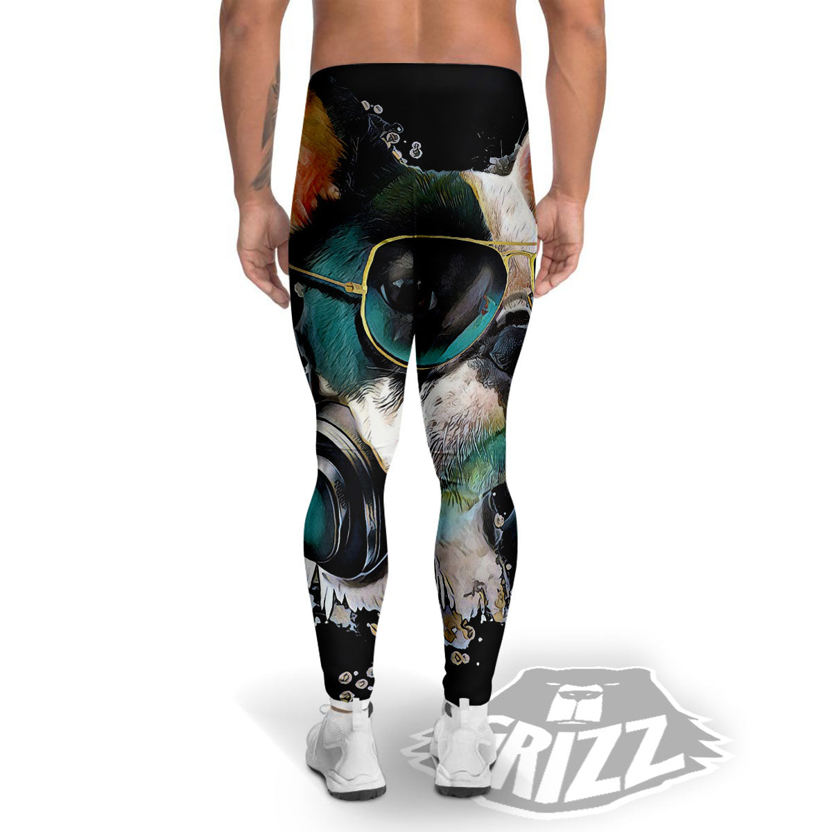 French Bulldog Puppy Watercolor Print Men's Leggings-grizzshop