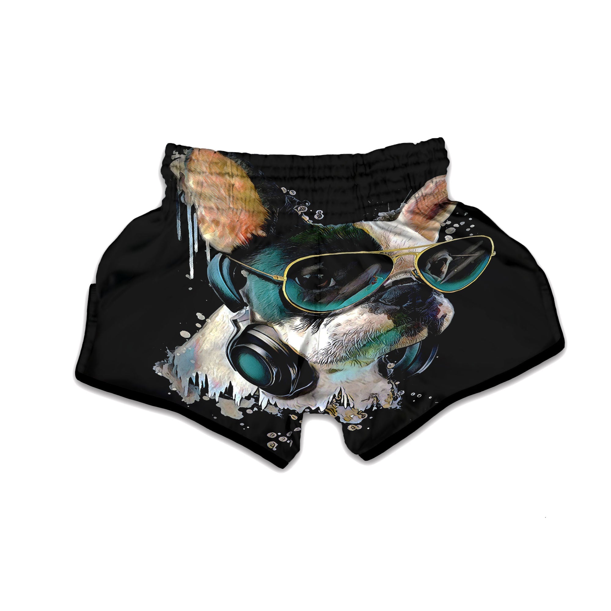 French Bulldog Puppy Watercolor Print Muay Thai Boxing Shorts-grizzshop